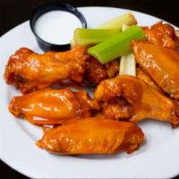 Phoenix Wings · Chesapeake or Buffalo style with celery and your choice of ranch or bleu cheese dressing