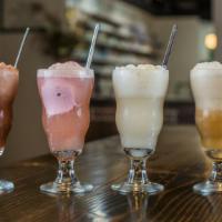 Ice Cream Soda · Combine any syrup and ice cream in a fizzy drink