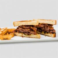 Texas Ranger Sandwich · Chopped brisket topped with crispy onions, pickles and BBQ sauce on Texas Toast. Allergens: ...