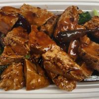 137A. Orange Bean Curd · Spicy. Spicy fried tofu, broccoli, and dried orange peels in General Tso sauce.
