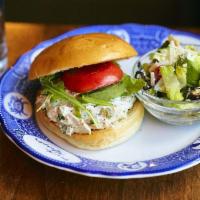 Chicken Salad Sandwich · Our sweet and savory chicken salad tossed with golden raisins and served with lettuce and to...