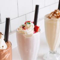 Milkshakes · Vanilla, chocolate, strawberry, or coffee.