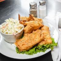 Fish & Chips · Three pieces of Icelandic Cod dipped in our famous beer batter and fried to perfection. Serv...