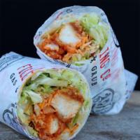 Buffalo Chicken Wrap · Buffalo Chicken Tenders, Cheddar Jack Cheese, Lettuce, Tomato, and Ranch Dressing
