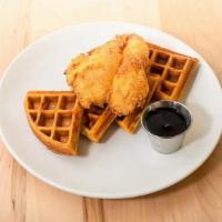 Chicken & Waffles · fried chicken, waffles, maple syrup, cinnamon butter