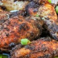 Jerk Wings · (8) Caribbean styled wings marinated 48 hours in Jamaican spices.
