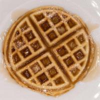 Belgian Waffle · One Golden Belgian waffle topped with butter and served with your choice of syrup. Add fresh...