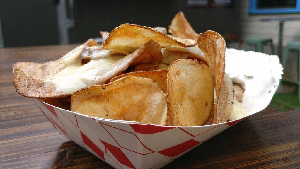 Potato Rounds · Our version of French fries: hand cut potatoes seasoned and fried for crispy skins. Served with our mouthwatering buttermilk dill dipping sauce.