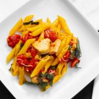 Pasta Pomodoro · Olive oil, tomatoes, garlic, fresh basil and parmesan cheese. Add chicken for an additional ...
