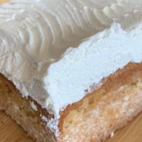 Tres Leches Square · Traditional Three Milk Mexican Fiesta Cake.