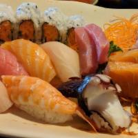 Sashimi Plate · 15 pieces assorted raw fish filets.