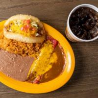 Tex Mex Plate · One cheese enchilada, one picadillo puffy taco.