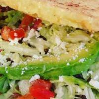 Large Gorditas · Choice of meat and it comes with lettuce, tomato, beans, queso fresco, and fresh avocado.