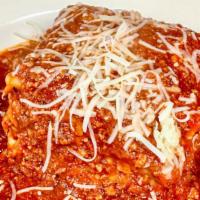 Lasagna · Homemade all-cheese Lasagna. Layered with tomato sauce, ricotta cheese, Italian herbs, parme...