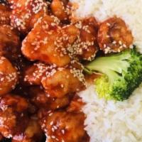 General Tso'S Or Sesame Chicken · Hot and spicy. Chicken chunks with tingling hot sauce and broccoli.