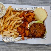Crab Cake Platter · With two sides.