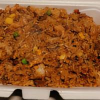 House Fried Rice · Chicken, beef and shrimp combination fried rice.