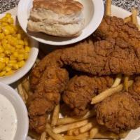 Chicken Tenders · Our chicken tenders served with honey mustard.