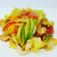 Spicy Seafood Salad · Sashimi grade fish mixed with lettuce, cucumber and avocado in spicy sauce.