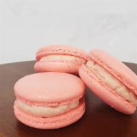 Strawberry Macaron · filled with strawberry buttercream