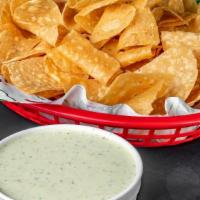 Chips And Jalapeno Ranch · Chips with 8oz jalapeno ranch.
