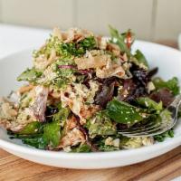 Asian Chicken Salad · Napa Cabbage, Tender Lettuce, Crisp Wonton, Ginger Miso Vinaigrette