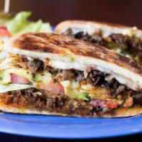 Torta/Mixta · New yorkSteak and Mexican sausage, All the Tortas come with french bread, lettuce, avocado, ...