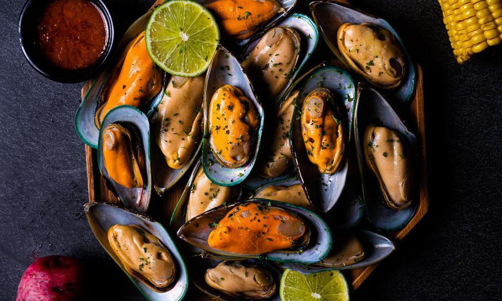 Green Mussel · Each pound of seafood is served with 1 pc. corn and 1 pc. potato.