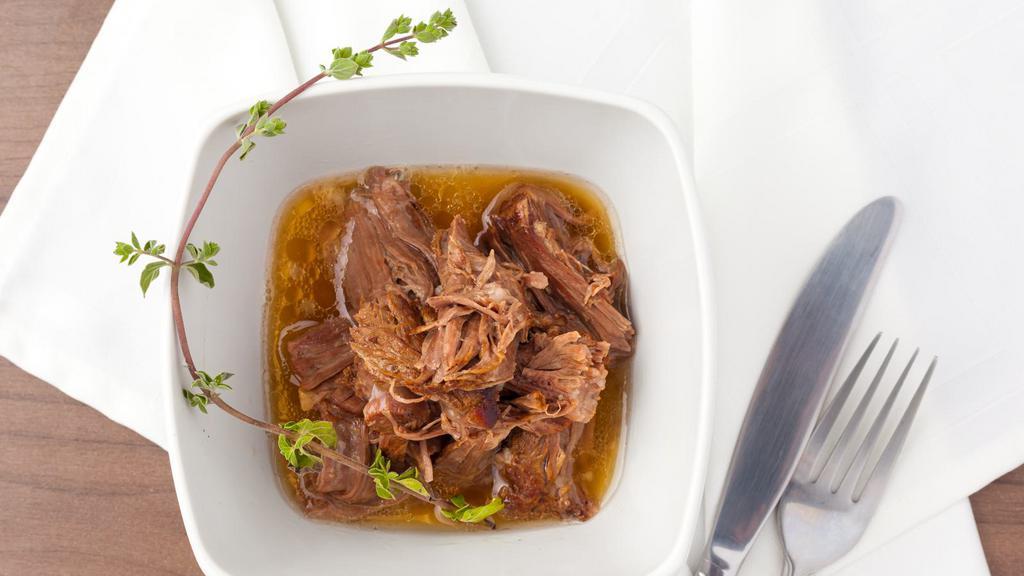 Wagyu Grass Fed Pot Roast · One of our most popular signature items! This shredded wagyu grass fed beef pot roast has been cooking for 12+ hours and is the epitome of tender. 8 oz serving