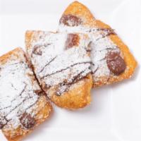 Zeppoles Stuffed With Nutella (3) · Three pieces.