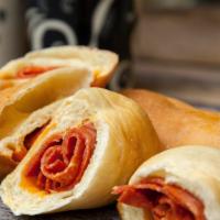 Pepperoni Rolls · Two of our famous pepperoni rolls bagged.