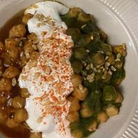 Veggie Samosa Chaat · Indian dish. Indian dish. Fried with savory filing of potato and peas.