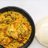 Pounded Yam And Egusi Soup · Pounded Yam and Egusi Soup made with Goatmeat and dryfish.