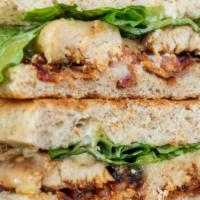Chicken Avocado Bacon And Swiss With Ranch · Our amazing chicken club is now a panini. This is sure to be a fan favorite.
