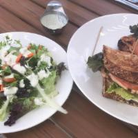 Salmon Blt · Grilled Atlantic salmon, toasted wheat bread, brown sugar-peppered bacon, mayo, lettuce, and...