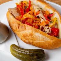 Open Faced Turkey Breast #23 · Served on French bread with provolone cheese and bell peppers. Brown gravy on the side