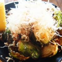 Yami-Tsuki Brussels Sprouts · Brussels sprouts cooked with our dashi sauce and tabera.
