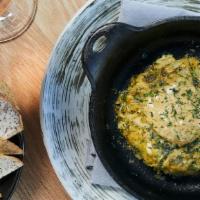 Crab Dip* · hearts of palm, old bay, dill, remoulade, taro chips