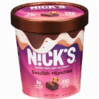 Nick'S Swedish Munchies Ice Cream (1 Pint) · Vanilla swirled with chocolate ice cream, giant chunks of cookie dough and honkin' hunks of ...