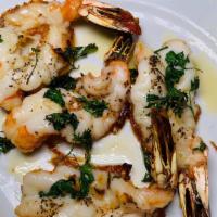  Broiled Jumbo Shrimp · Finest large jumbo shrimp from the Eastern gulf, shelled, butterfly-cut and broiled clean wi...