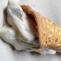 Cannoli · Delicious tube of fried dough, filled with a sweet, creamy ricotta and chocolate chip filling.