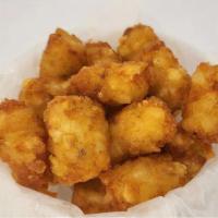 Tater Tots · Golden brown goodness of potatoes formed into small cylinders and deep-fried.