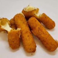 Mozzarella Sticks · Sticks filled with mozzarella, breaded and deep fried. (6 pcs)