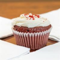 Red Velvet · Fluellen cupcakes signature flavor. Classic red velvet cake topped with a vanilla cream chee...