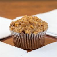 German Chocolate · Traditional chocolate cake topped with a coconut pecan buttercream frosting.