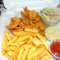 8 Pc Shrimp Dinner · (8) Golden fried shrimp. Served with crispy crinkle cut fries and (1) cup of garden salad. T...