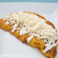 Cachapa · Handcrafted sweet corn pancake with Venezuelan cheese and house sour cream