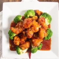 General Tso'S Chicken · Chunks of chicken battered until crispy, then sautéed with tangy glistening brown sauce.