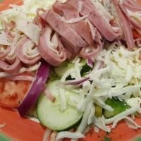 Chef Salad · Garden salad-turkey/ham/provolone cheese