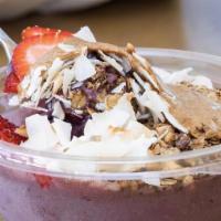 Build Your Own Acai Bowl · Classic Acai base with your choice of 3 toppings. 

Small: 148.47 calories | 7.59g fat | 13....